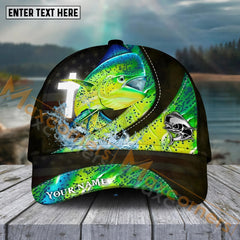 Maxcorners Mahi-Mahi Fishing Cross Skinfish Flag Of United States Sport Pattern Personalized Name 3D Cap MT133