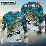 Maxcorner Crappie Fishing Sun Protection Sea Camo Pattern Personalized Name And Team Name Long Sweat Shirt