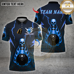 Maxcorners Bowling Metal Skull Bowling  Multioptions Personalized Name, Team Name Unisex 3D Shirt (4 Colors)