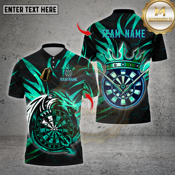 Maxcorners Darts  Premium Dragon Dartboard Design Multioptions Personalized Name, Team Name Unisex 3D Shirt (4 Colors)