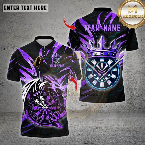 Maxcorners Darts  Premium Dragon Dartboard Design Multioptions Personalized Name, Team Name Unisex 3D Shirt (4 Colors)