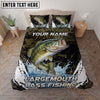 Maxcorners Fishing Black Water Splash Personalized Name Unisex 3D Bedding Set