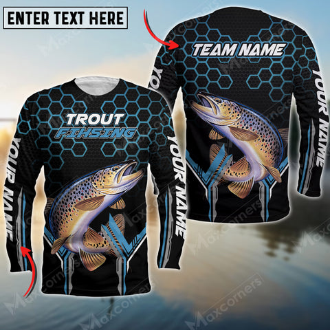 Maxcorner Trout Fishinng Personalized 3D Long Sleeve Shirt