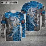 Maxcorner Catfish Fishing Metal Pattern Personalized 3D Long Sleeve Shirt