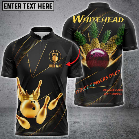 Maxcorner Bowling Ball & Pins Premium Crown Multicolor Option Customized Name 3D Shirt For Tess