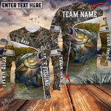 Maxcorner Bass Fishing Crack Camo Personalized 3D Long Sleeve Shirt