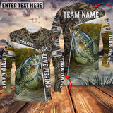 Maxcorner Crappie Fishing Crack Camo Personalized 3D Long Sleeve Shirt