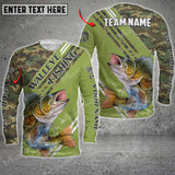 Maxcorner Walleye Fishing Green Camo Personalized 3D Long Sleeve Shirt