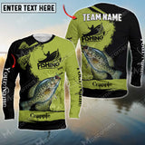 Maxcorner Crappie Fishing Personalized 3D Name, Team Name Long Sleeve Shirt