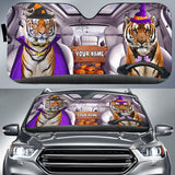 Maxcorners Tiger Halloween Custom Name All Over Printed 3D Car Sun Shade