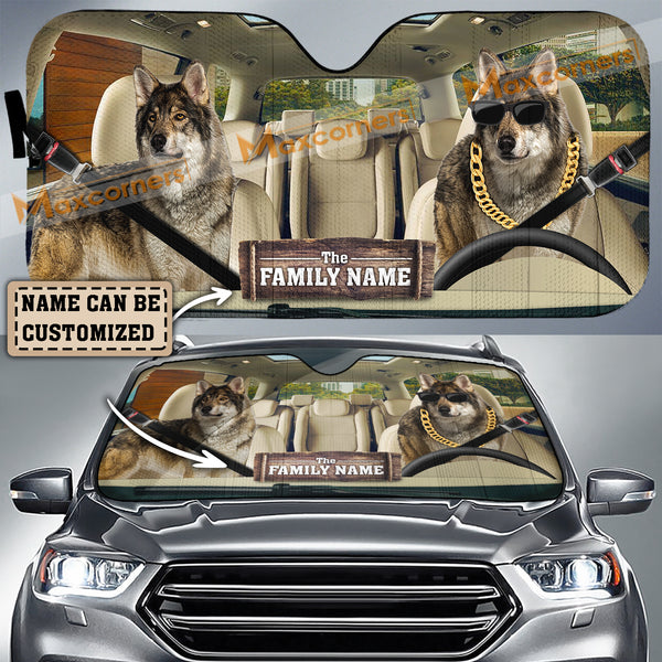 Maxcorners Wolf Custom Name All Over Printed 3D Car Sun Shade