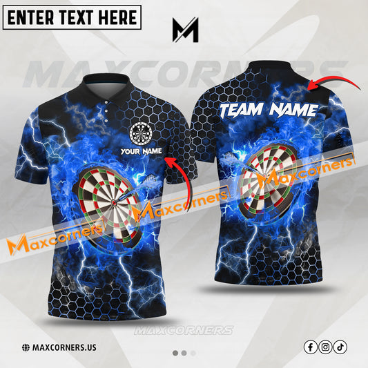Maxcorners Darts Thunder Mutilcolor Options Personalized Name, Team Name 3D Polo Shirt