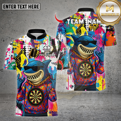 Maxcorners Darts Shirt Graffiru Shark Gang  Multioptions Personalized Name, Team Name Unisex 3D Shirt (4 Colors)