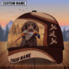 Maxcorners Hunting Dog Pheasant Bird Hunting Leather Stitched Reeds Personalized Name 3D Cap