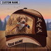 Maxcorners Hunting Dog Pheasant Bird Hunting Leather Stitched Reeds Personalized Name 3D Cap