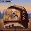 Maxcorners Hunting Dog Pheasant Bird Hunting Leather Stitched Reeds Personalized Name 3D Cap