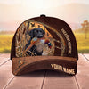 Maxcorners Hunting Dog Pheasant Hunting Zipper Detail Leather Flying Ducks Personalized Name 3D Cap