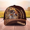 Maxcorners Hunting Dog Pheasant Hunting Zipper Detail Leather Flying Ducks Personalized Name 3D Cap