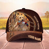 Maxcorners Hunting Dog Pheasant Hunting Zipper Detail Leather Flying Ducks Personalized Name 3D Cap