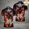 Maxcorners Bowling Ball & Pins The Panther Galaxy Bowling Ball Pattern Personalized Name, Team Name 3D Polo Shirt (4 Colors)