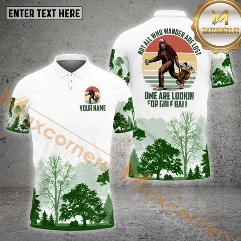 Maxcorners Bigfoot Pattern Golf Ball Multicolor Options Personalized Name, Team Name 3D Shirt (4 Colors)
