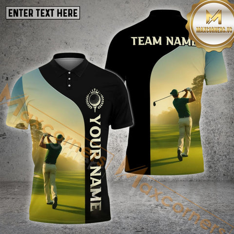 Maxcorners Player Men Pattern Golf Ball Multicolor Options Personalized Name, Team Name 3D Shirt (4 Colors)