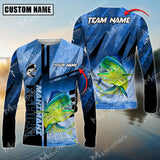 Maxcorner Mahi-Mahi Fishing Sun Protection Sport Jersey Pattern Personalized Name And Team Name Long Sweat Shirt