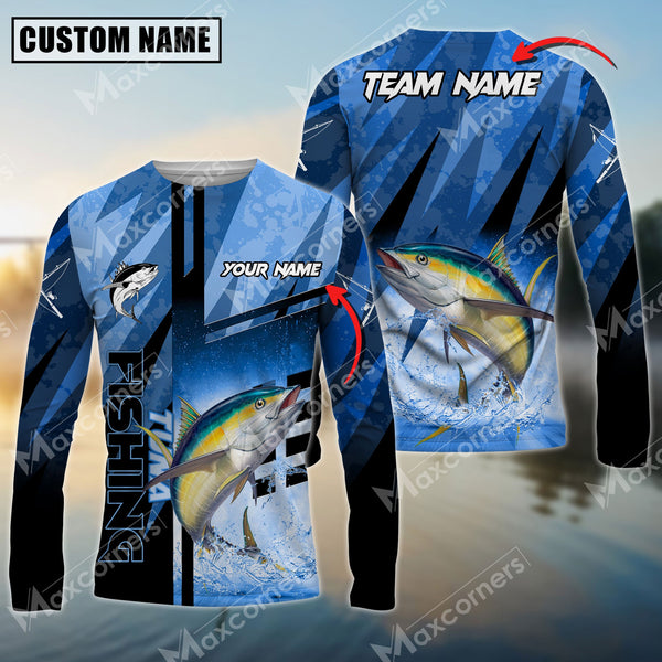 Maxcorner Tuna Fishing Sun Protection Sport Jersey Pattern Personalized Name And Team Name Long Sweat Shirt