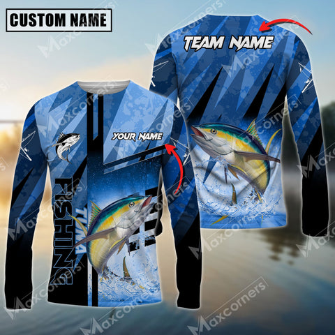 Maxcorner Tuna Fishing Sun Protection Sport Jersey Pattern Personalized Name And Team Name Long Sweat Shirt