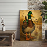 Maxcorners Duck You Funny Middle Finger Duck Humor Wall Art Wrapped Canvas
