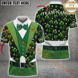 Maxcorners Gentleman ST.Patrick Day Golf Jersey Personalized Name, Team Name 3D Shirt