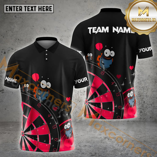 Maxcorners Darts Cute Beetle Love Theme Multicolor Options Personalized Name, Team Name 3D Shirt (4 Colors)