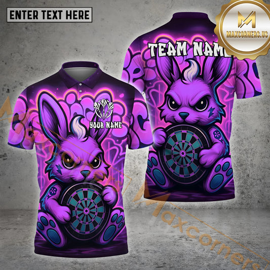 Maxcorners Fierce Bunny Darts Multicolor Options Personalized Name, Team Name 3D Shirt (4 Colors)