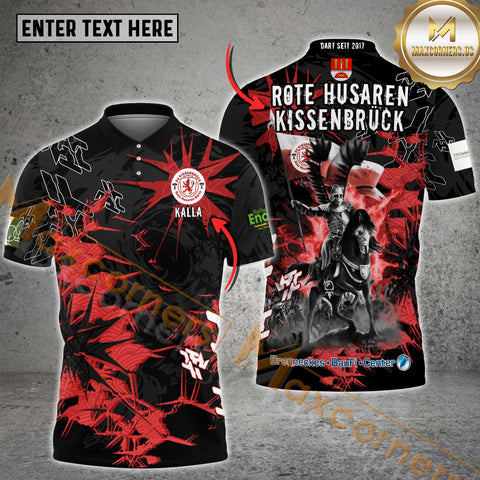 Maxcorners Fire & Jet Strike Theme, Breathable Fabric Pro Darts Tournament Shirt Name & Team Multicolor Option Customized Name, Team Name 3D Shirt For Thorsten