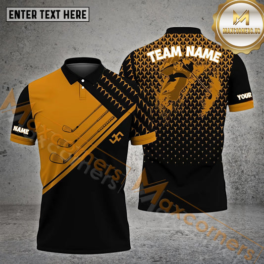 Maxcornera Golf Customized Name Golf Club Pattern Multicolor Sport Jersey Pattern Custom 3D Polo Shirt (4 Colors)