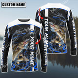 Maxcorner Walleye Fishing With Bait Blue Jersey Sport  Sun Protection Personalized Name And Team Name Long Sweat Shirt