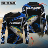 Maxcorner Tuna Fishing Blue Jersey Sport Sun Protection Personalized Name And Team Name Long Sweat Shirt