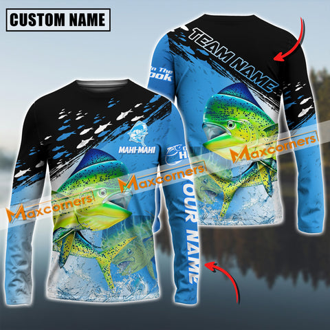 Maxcorner Mahi-Mahi Fishing School Of Fish Pattern Jersey Sport Personalized 3D Long Sleeve Shirt