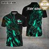Maxcorners Bowling Ball & Pins Flame Wolf Pattern Jersey Style Personalized Name, Team Name 3D Polo Shirt (4 Colors)