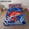 Maxcorners Fishing Blue Water Splash Personalized Name Unisex 3D Bedding Set