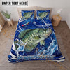 Maxcorners Fishing Blue Water Splash Personalized Name Unisex 3D Bedding Set