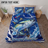 Maxcorners Fishing Blue Water Splash Personalized Name Unisex 3D Bedding Set