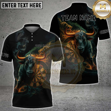 Maxcorners Darts Smoke Bull Dark Fantasy Personalized Name, Team Name 3D Shirt For Benjamin