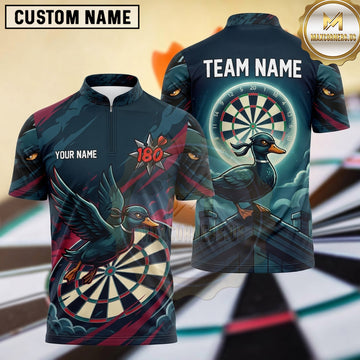 Maxcorners Darts Flying Waterfowl Character Moonlight Night Sky Darts Dartboard Target Compass 180 Points Multi Options Personalized Name, Team Name Unisex 3D Shirt