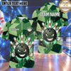 Maxcorners Bowling Aggressive Bowling Ball Character Clenched Fists Crashing Pins Flame Aura Abstract Camo Background Multi Options Personalized Name, Team Name Unisex 3D Shirt (4 Colors)