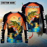 Maxcorner Bass Fishing Twilight Personalized 3D Long Sleeve Shirt