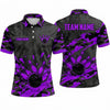 Maxcorners Bowling Polo Shirt Camouflage Pattern Grunge Texture Splatter Ball Pins Personalized Custom Team Player Name Apparel (3 Color)