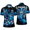 Maxcorners Bowling Polo Shirt Flying Eagle Wings Lightning Galaxy Space Ball Pins Multi Options Personalized Name, Team Name Unisex 3D Shirt (4 Colors)
