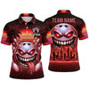 Maxcorners Bowling Polo Shirt Tropical Palm Trees Monster Face City Skyline Ball Pins Multi Options Personalized Name, Team Name Unisex 3D Shirt (3 Colors)