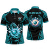 Maxcorners Bowling Polo Shirt Dragon Wings Burst Energy Ball Pins Personalized Custom Team Player Name Apparel (4 Color)